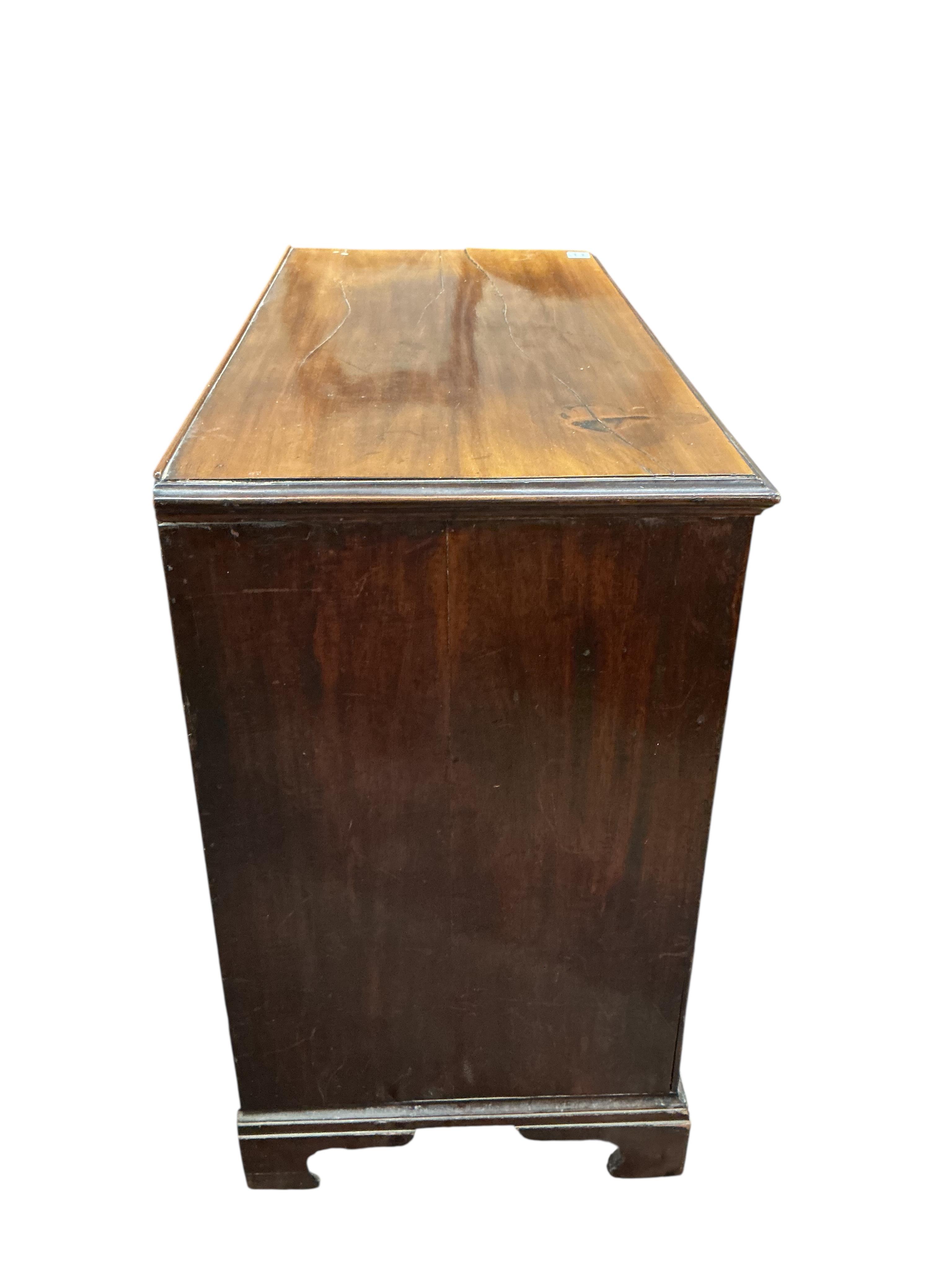 A small George III mahogany chest, width 97cm, depth 46cm, height 82cm